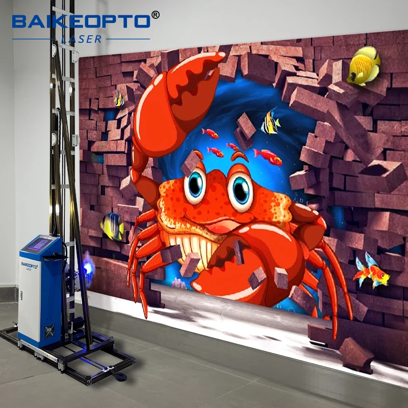 BK-UP200 Plus Factory Direct Sale Indoor Outdoor Decoration Printer Wall Print Machine 3D 4D 5D UV Vertical Wall Inkjet Printer