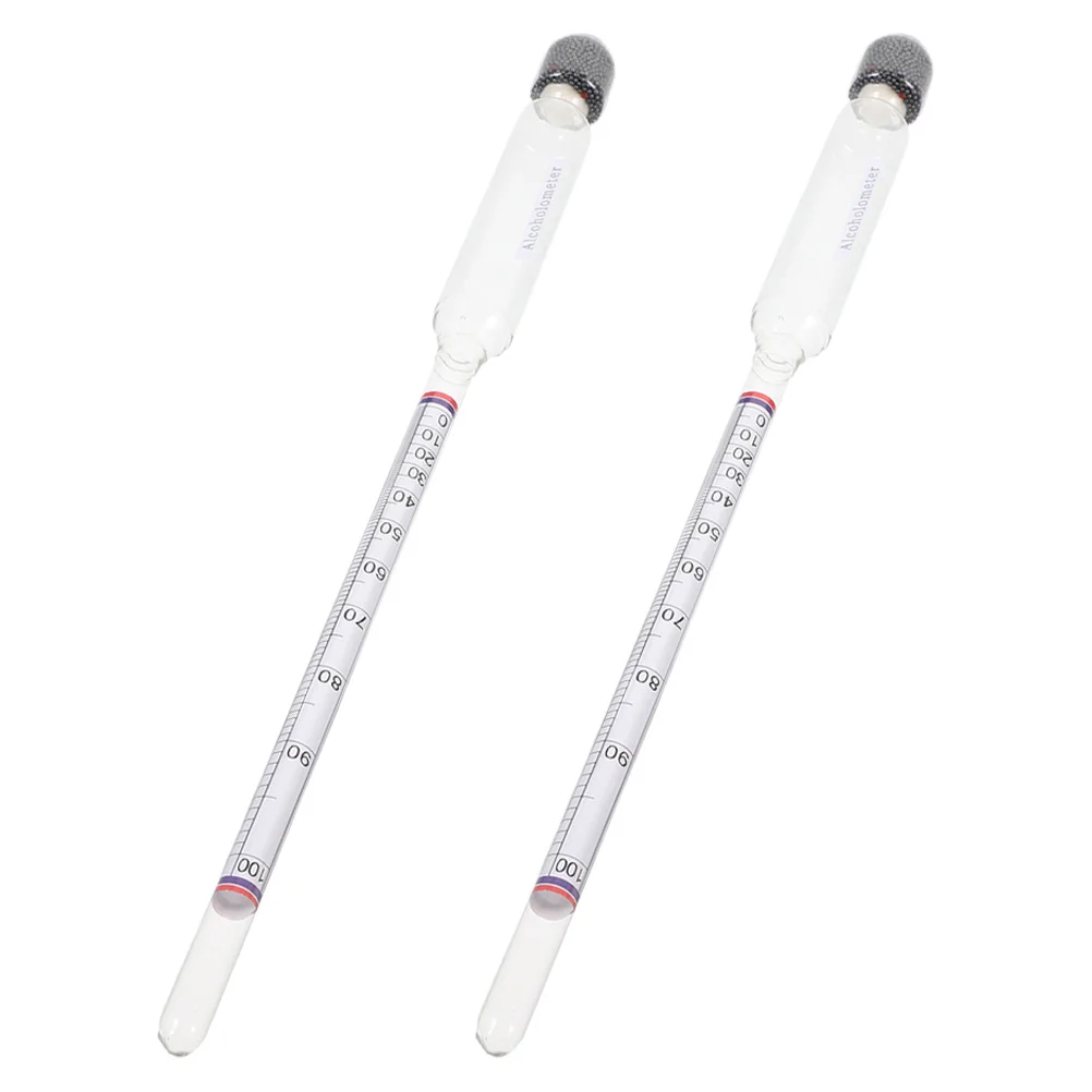 Testador de concentração de álcool, 2 peças, 0-100, hidrômetro de escala dupla para medição de licor, vinho, cerveja, fabricação caseira, uso em bar