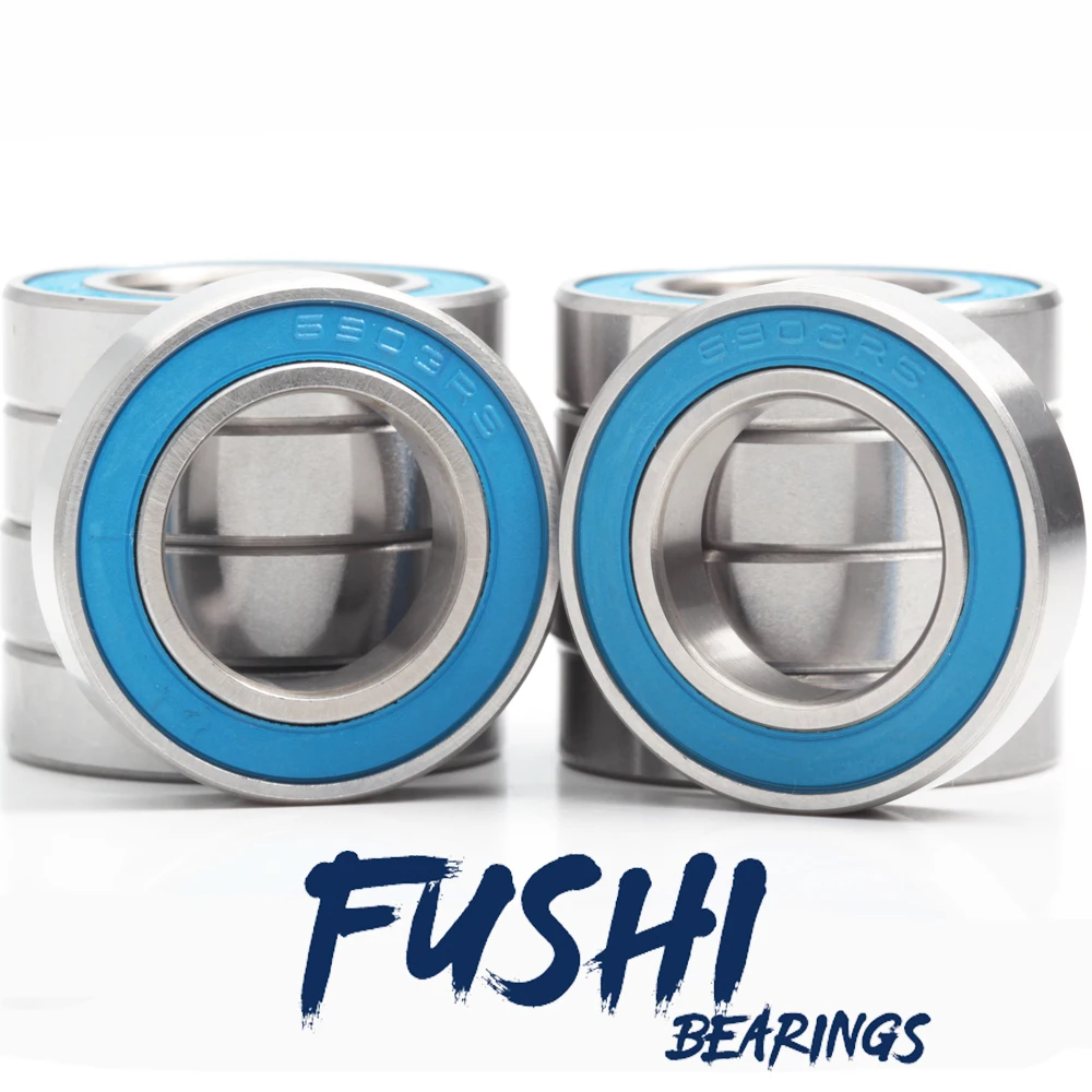 FUSHI 6903RS Bearings Blue Sealed 17x30x7 mm , ABEC-3 6903 2RS Shaft Ball Bearing Parts For Hobby RC Car Truck , Pick of 10Pcs