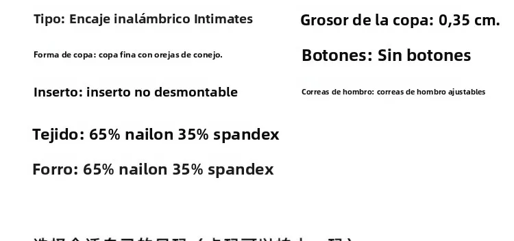 Sujetador sexy de encaje tipo conejita para mujer, sin costuras, con espalda hermosa, sin tirantes, que reduce el tamaño del ...