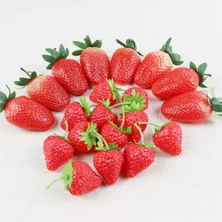 1pc Red Plastic Simulation Strawberry Artificial Fruits Food Cabinet Home Model Room Cake Decoration Kitchen Decors
