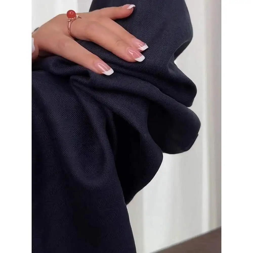 ハイウエストルーズフィットカジュアルパンツ秋ブルーコットンリネンストレートレッグプロフェッショナルスーツパンツ梨型体型女性向け