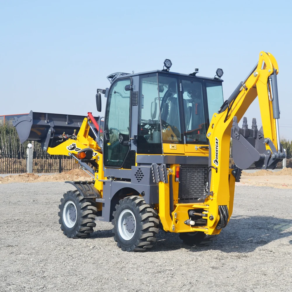 Hot Selling Multipurpose Machinery Small Backhoe Loader Compact 1 Ton Four Wheel Steering 4WD 4x4 Backhoe Loader