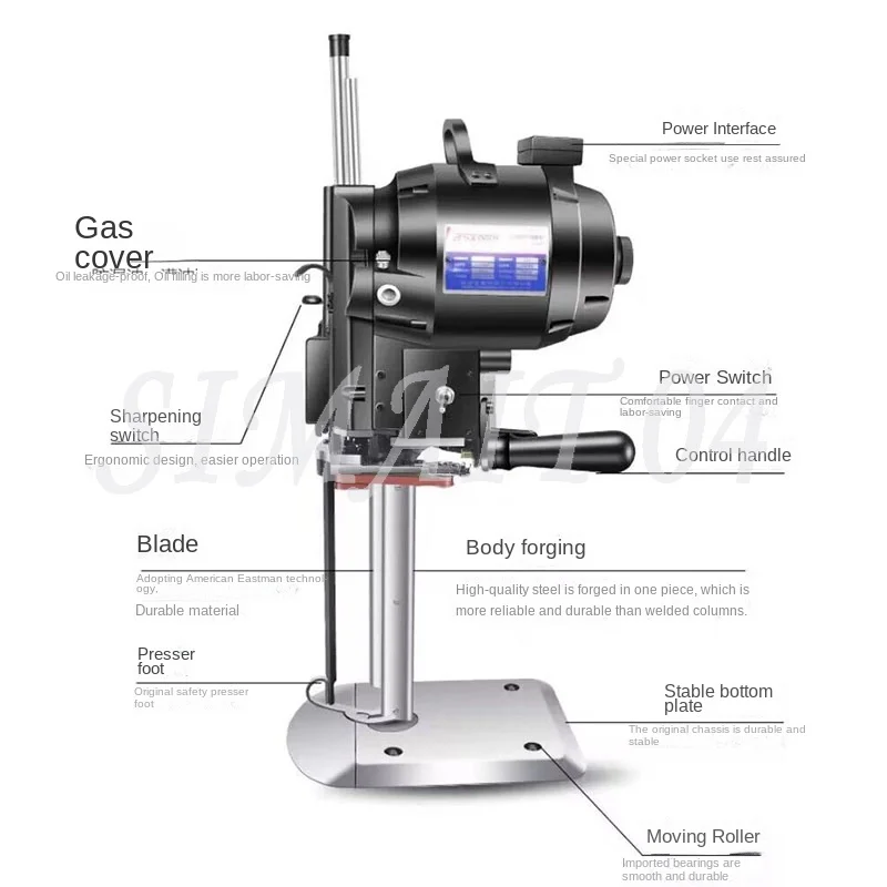 05281100W Vertical Straight Knife Electric Cloth Cutting Machine Clothing Leather Paper Electric Scissors 220V Clo