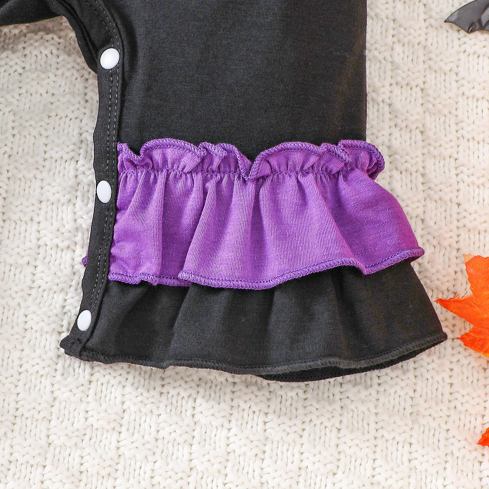 0-18M Tute per bambini Costumi per feste di Halloween Manica lunga Fantasma Ricamo Volant Flare Tuta Ragazze Ragazzi Homewear Vestiti