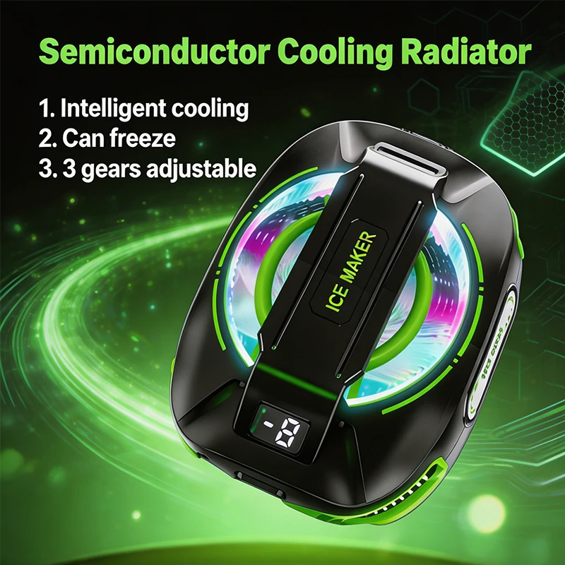 Novo Dispositivo Radiador Semicondutor para Celular JS85 com Sucção Magnética, Sem Fio, Silencioso, Sem Bateria, Universal para iPhone e Android