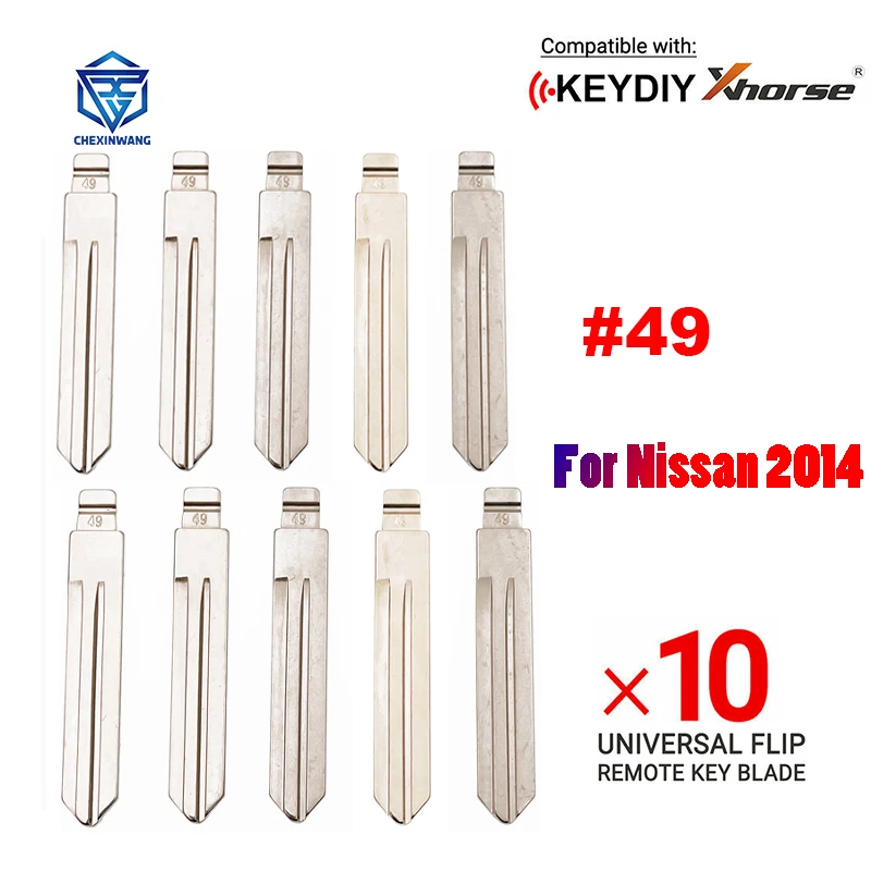 

10pcs/lot #49 Metal Blank Uncut Flip KD VVDI Remote Key Blade NSN14 Right Blade for Nissan New 2014 Models