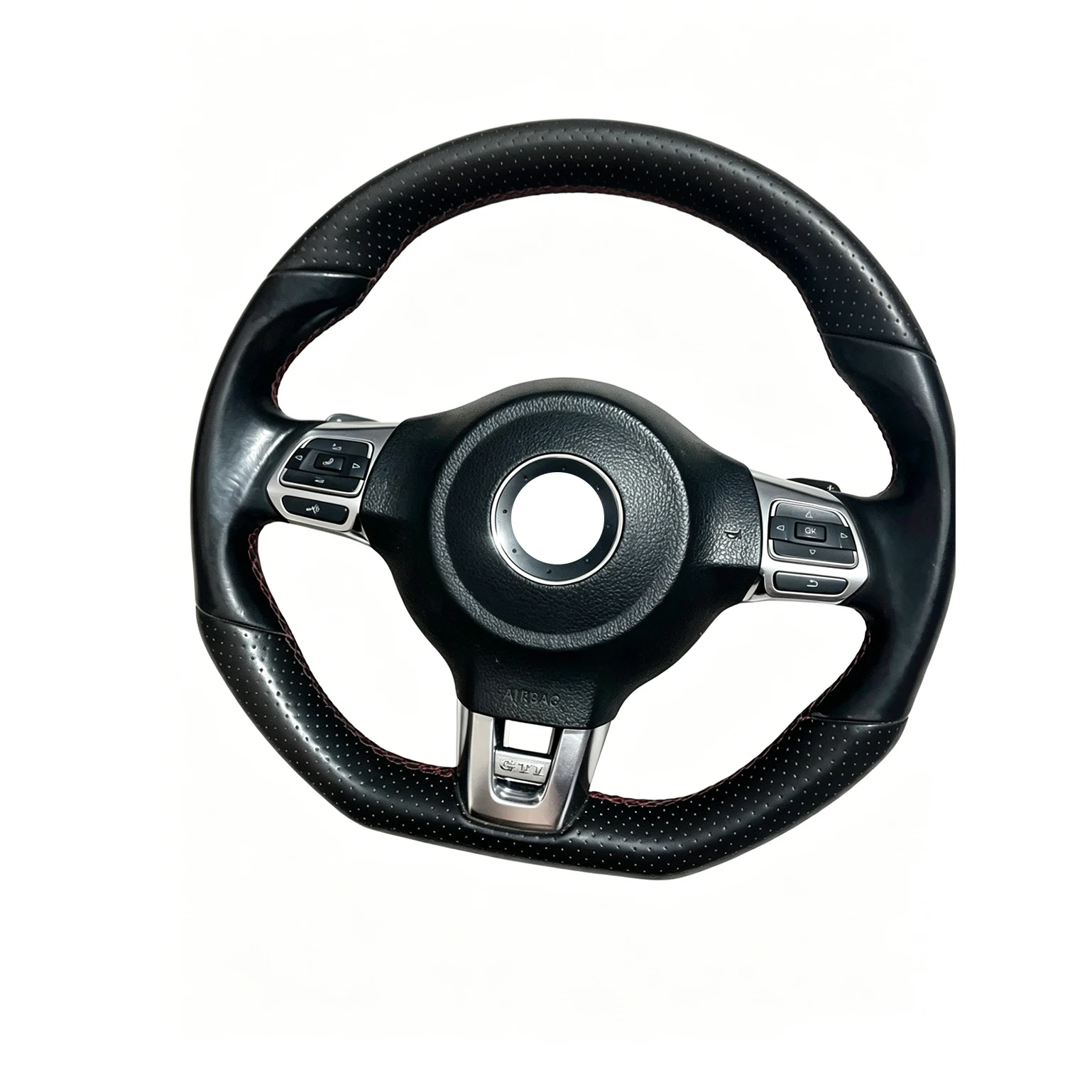 chengcheng-Suitable for Volkswagen Golf 6 MK6 GTI Passat Tiguan leather multifunction steering wheel