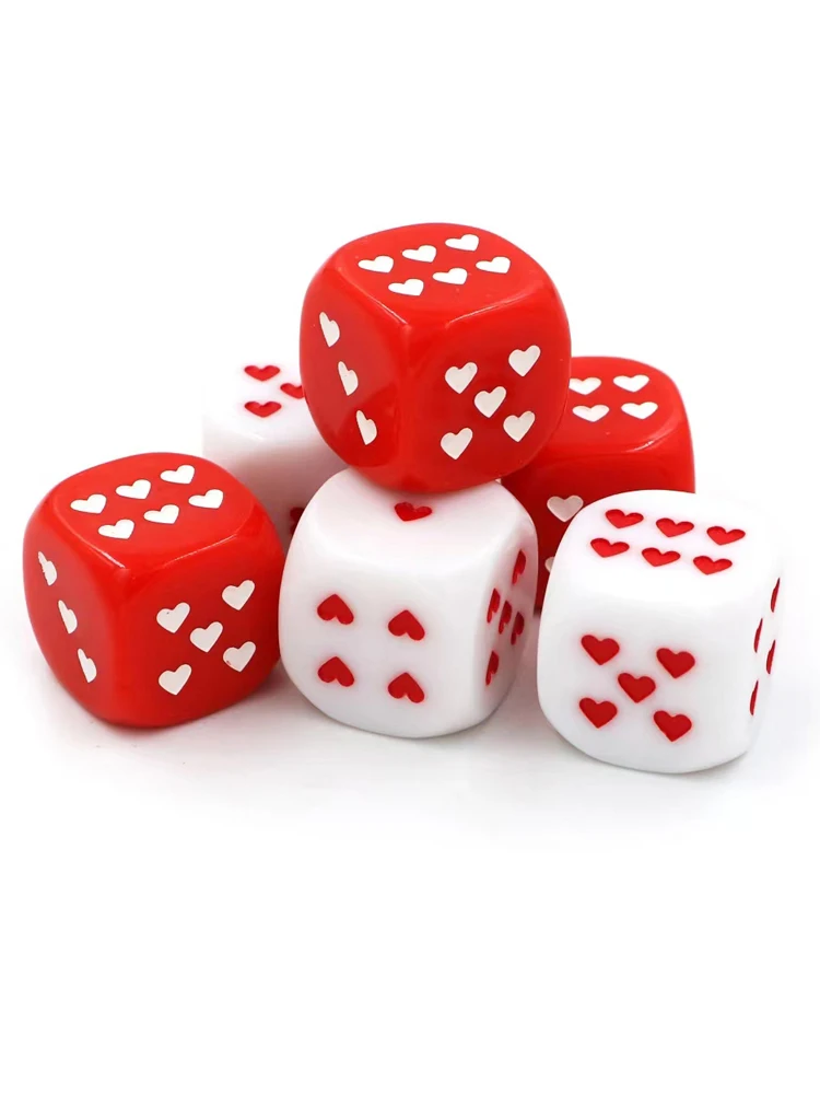 6 pièces coeur conception dés Poker jeux drôles pour fête Couple cadeaux pour amoureux Juegos De Mesas Para Toda La Familia Divertidos