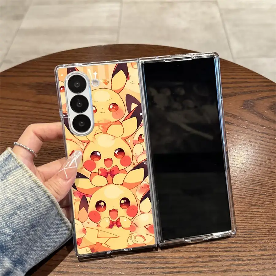 サムスンギャラクシー ZFold3 ZFold7 ZFold5 ZFold4 ZFold6 Z フォールド 7 6 5 4 3 ハード電話カバー P-ポケモンピカチュウ