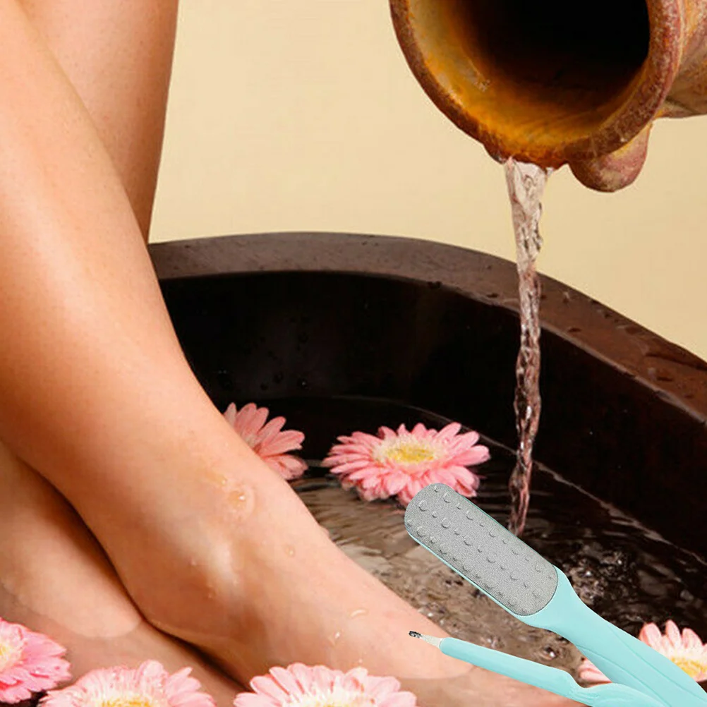 1 セットペディキュアキットスカイブルー角質除去ツール荒れた肌を優しく剥がす滑らかな足のマニキュアカルスリムーバー