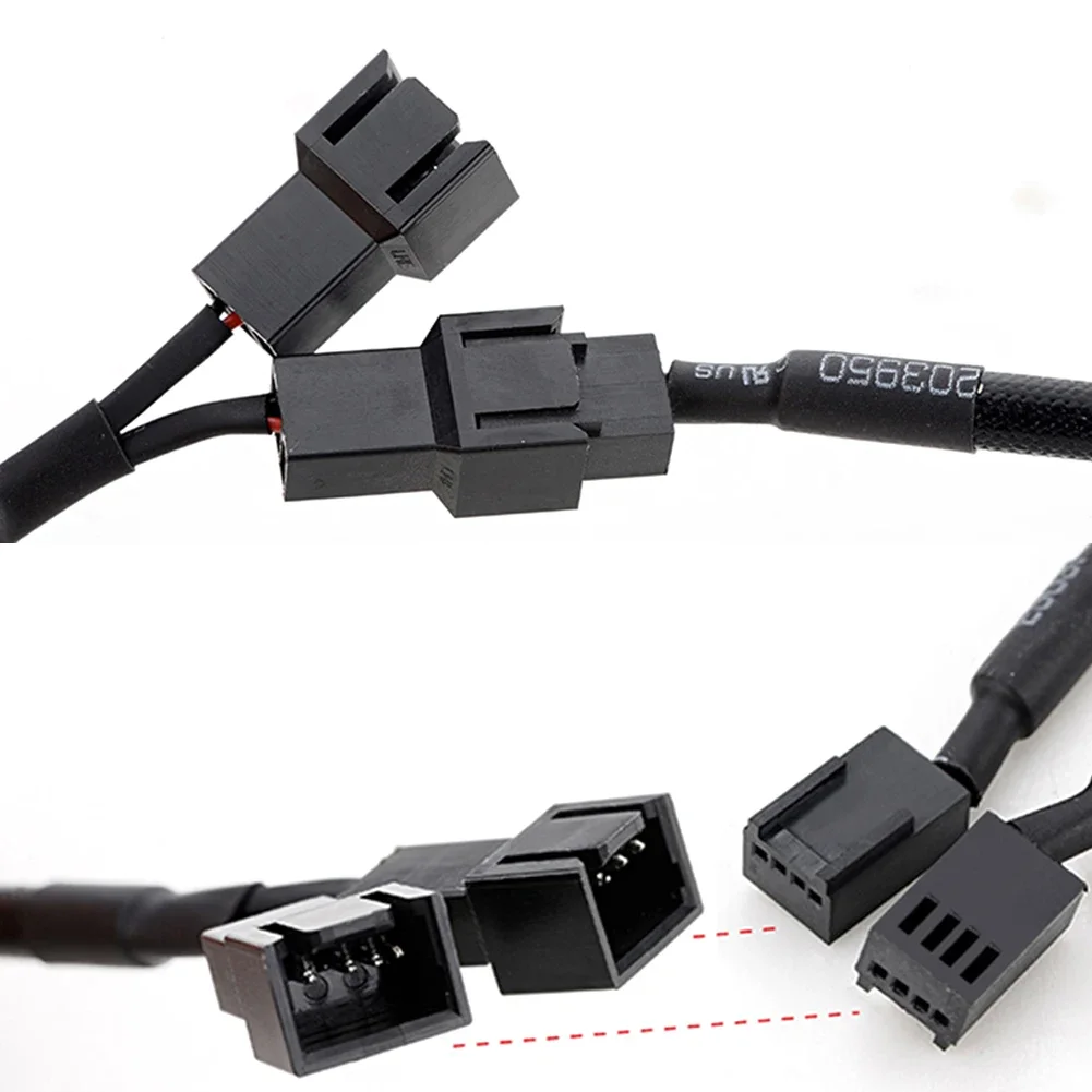 PWM 4pin Fan Extension Splitter Hub Cables Motherboard CPU 4 pin Y Splitter Cable Fan PC Case Fan Extension Adapter - Image 5