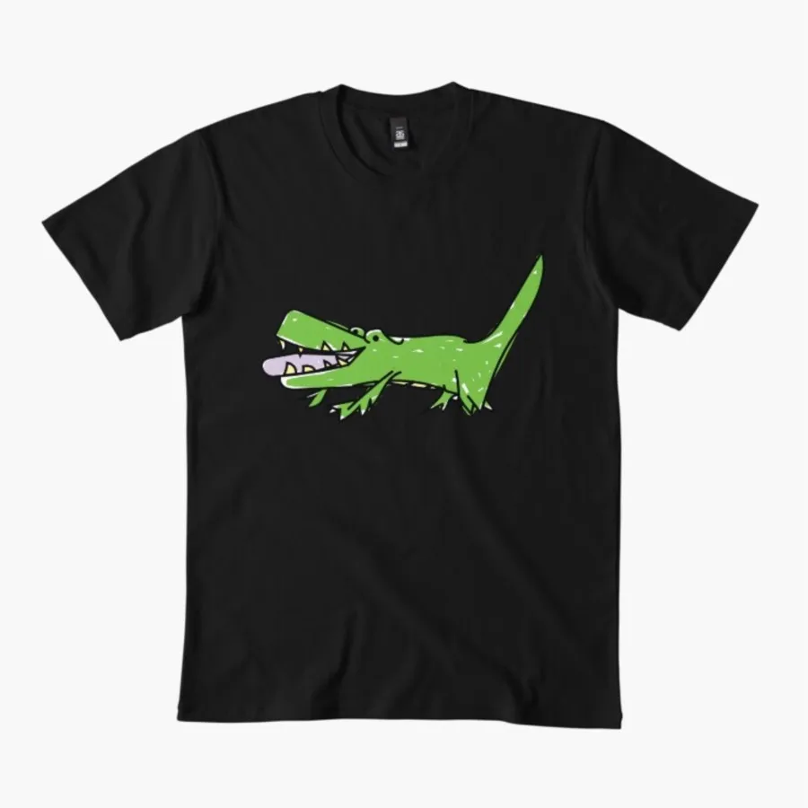 Camiseta verde Croco para hombres y mujeres, camisetas 100% de algodón, camisetas de manga corta 1124-4