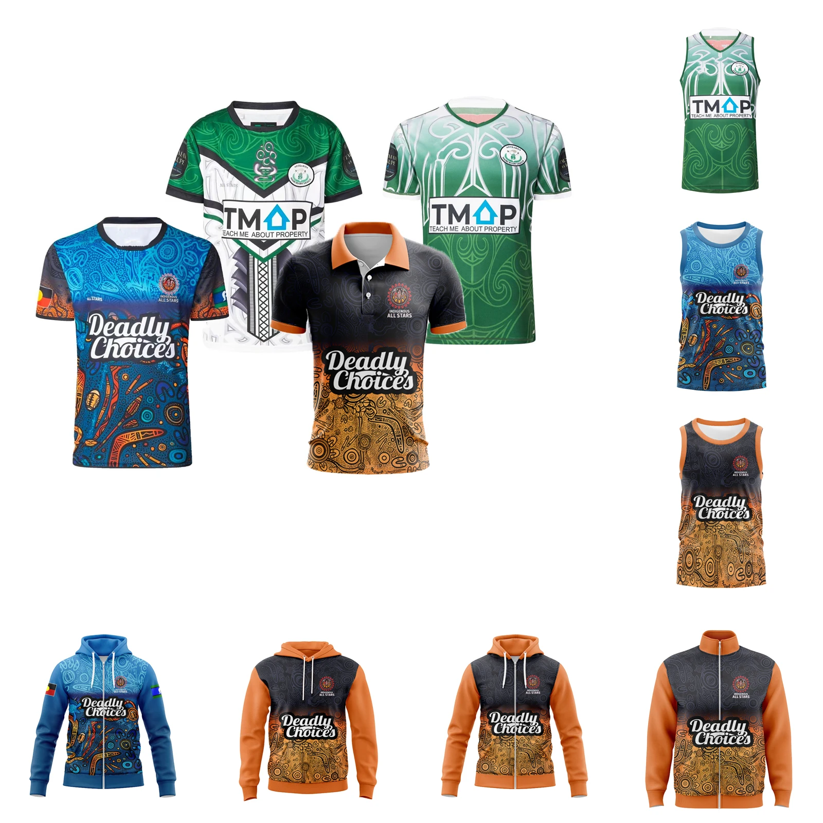 New Arrive 2025 Maori/Indigenous All Stars Replica Men's Rugby Jersey Hoodies Singlets Customize