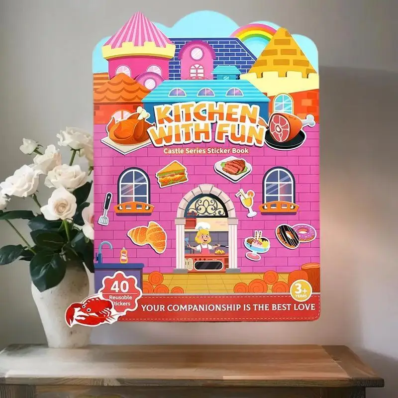 Herbruikbare draagbare DIY Jelly Sticker Busy Book met meerdere thema's voor kinderen.