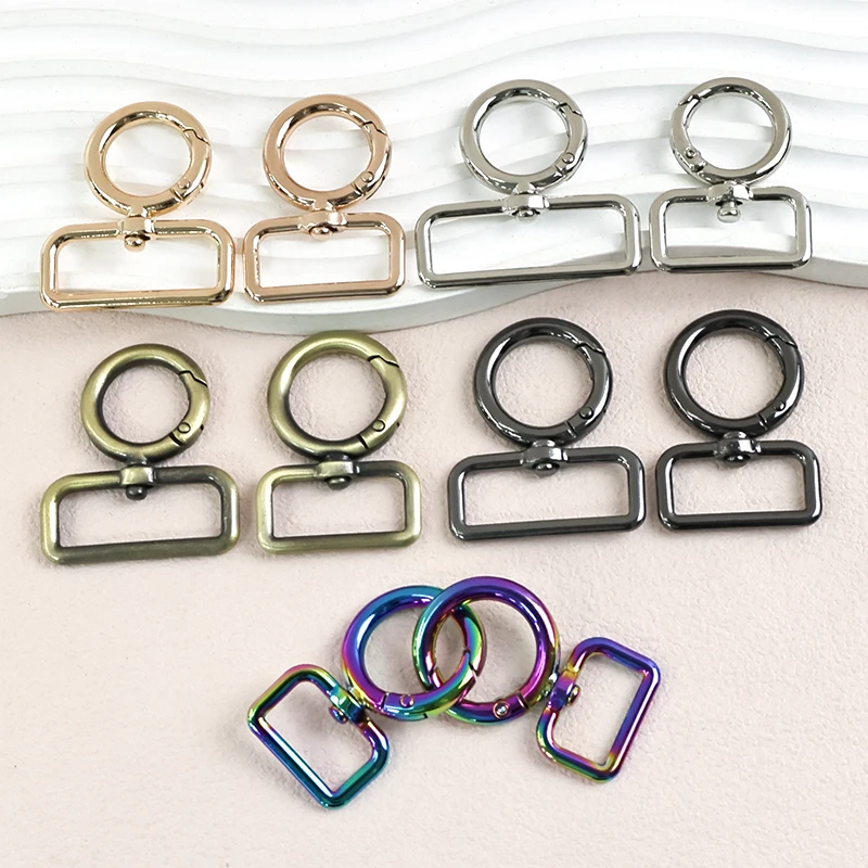 

2/5/10Pcs 12-19mm Metal Buckle Rotating Spring Buckles Handbag Shoulder Strap Link Hook O Ring for Keychain Hardware Accessory