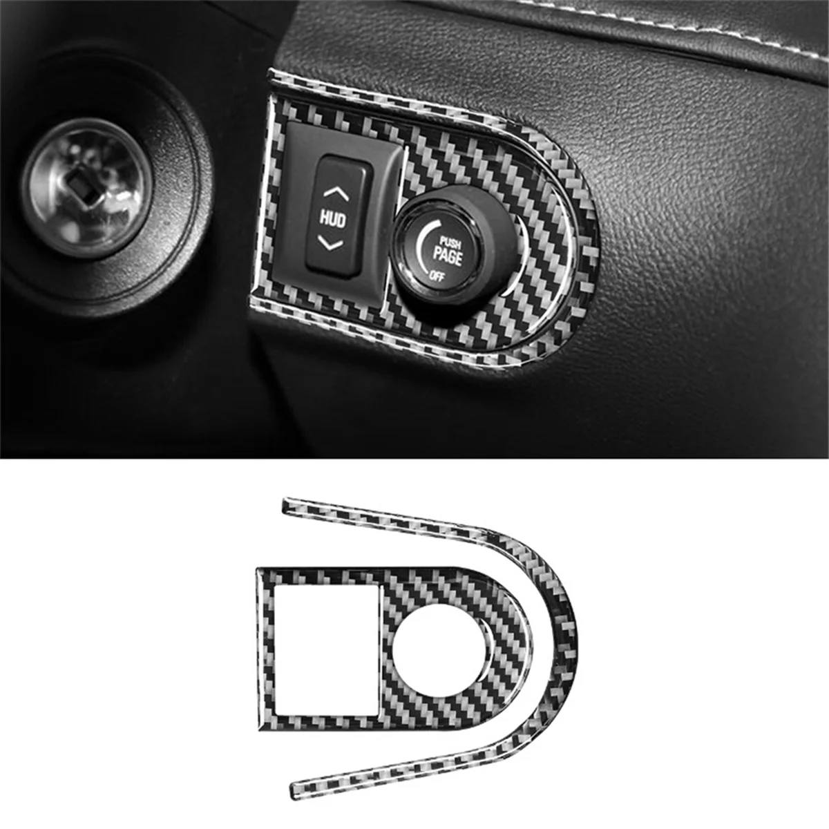 Carbon Fiber for 2010-2015 HUD Button Control Switch Cover Trim Interior Accessories LHD