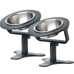 Stainless Steel Tilted Elevated Adjustable Raised Cat Food Bowl Stand Design Extremely High-Quality, Pet Dog Cat Feeding Bowls