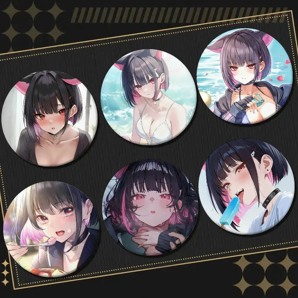 Kazusa Hot Game Blue Archive Broche láser redondo Ropa Lapelnd