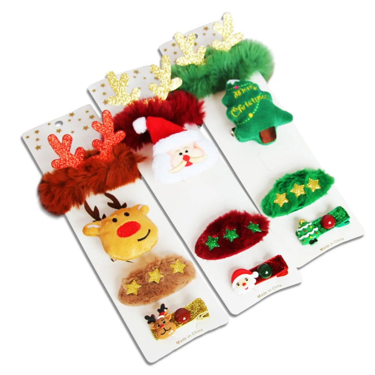 Confezione regalo di Natale Set di fermagli e spille per capelli per bambini Accessori per capelli festivi Regalo di Natale per bambini creativi per le vacanze