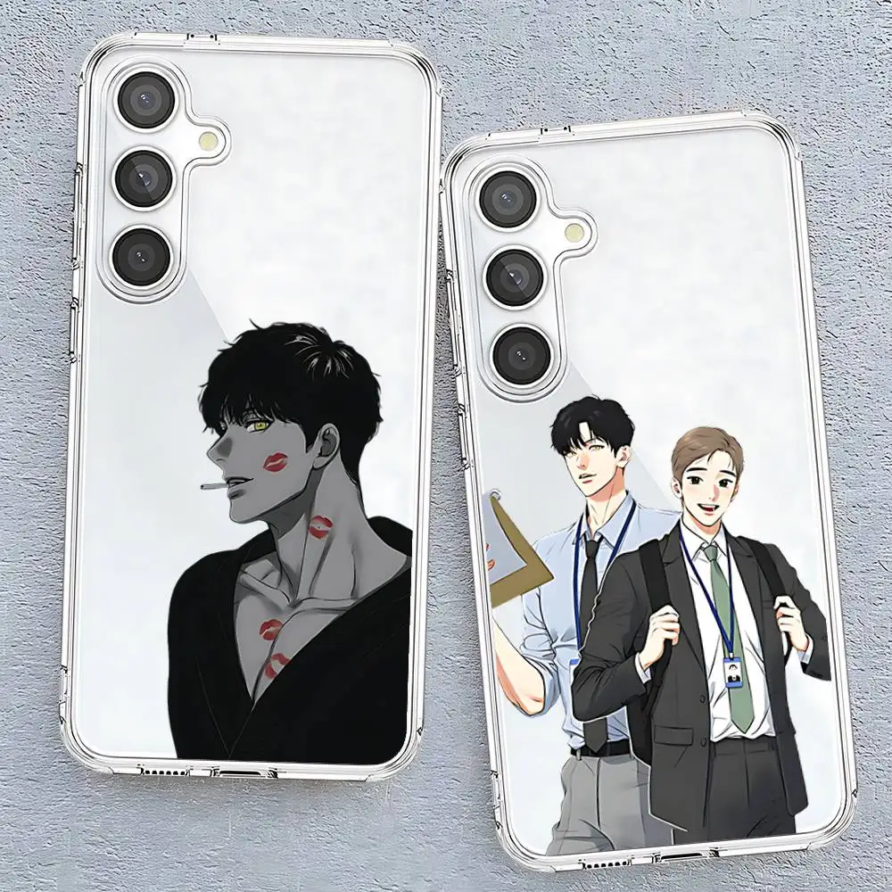 B-Bj-A-Alexs Capa de telefone transparente anti-impressão digital para Samsung Galaxy A52, A12, A51, S24, S23, S22ULTRA, S21 Edge, S20LITE, Plus