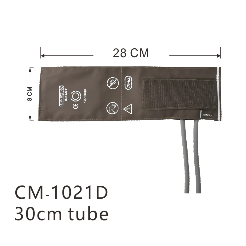 Arm Circumference 12-19cm Reusable Blood Pressure Cuff, Double Tube NIBP Cuff With Bladder(CM-1021D-02)