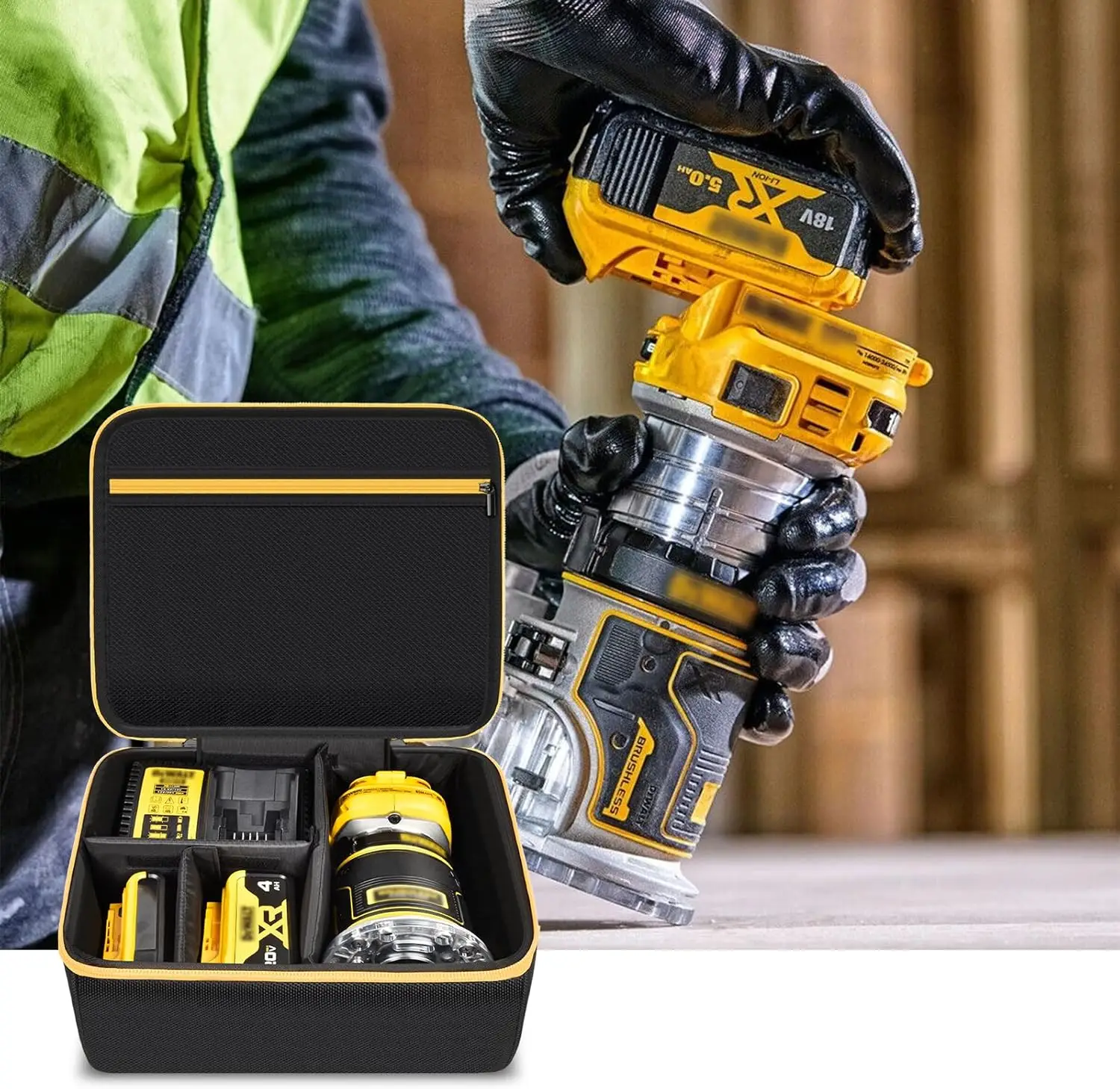 Tool Case Compatible with DEWALT 20V Max XR (DCW600B)/ for Makita XTR01Z 18V LXT Lithium-Ion Cordless Router, Sailcloth Storage