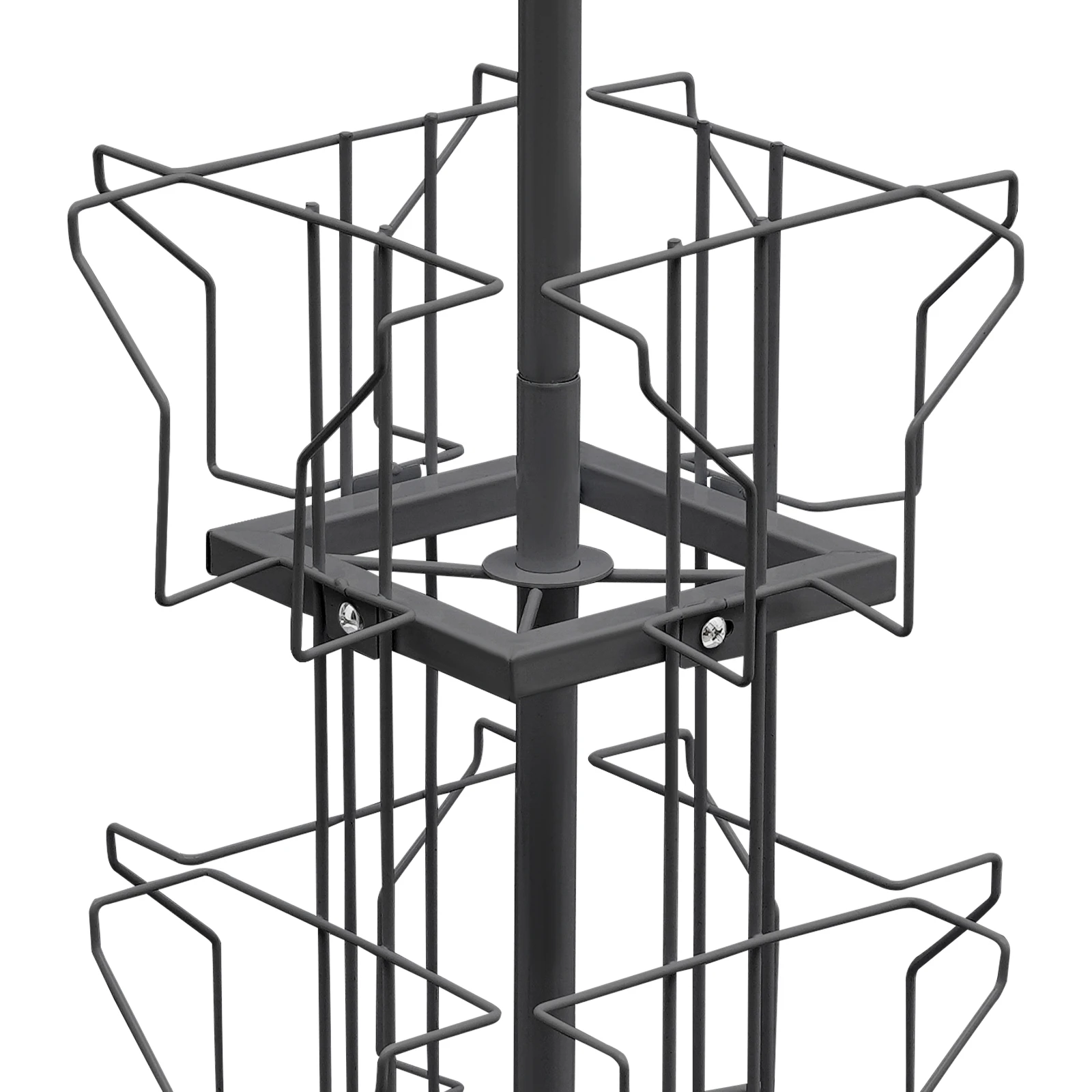 Zwart Koudgewalst staal Drielaags roterende wenskaarthouder 12-bit displayhouder 360 graden roterende kaartdisplayhouder