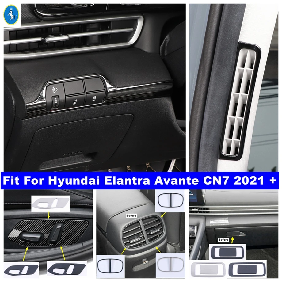 

Interior Accessories Lights Switch Armrest Box Rear Air AC Seat Adjust Panel Cover Trim For Hyundai Elantra Avante CN7 2021 2022