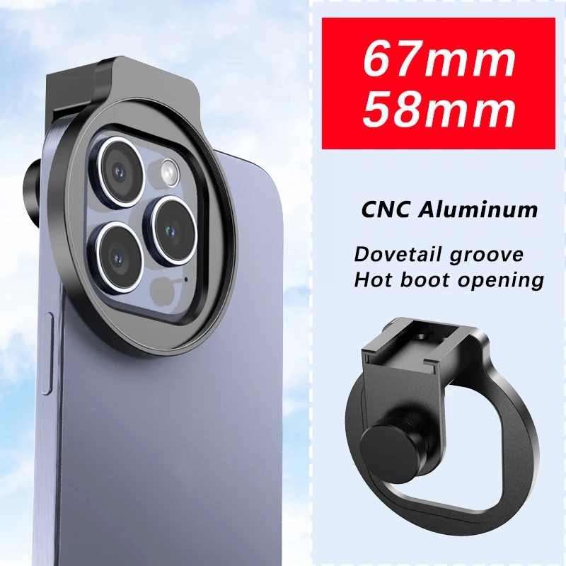 Portable Professional Metal Filter Clip Universal for iPhone 12 13 14 15Pro Max 58mm 67mm Filter Adapter Shooting Accessories