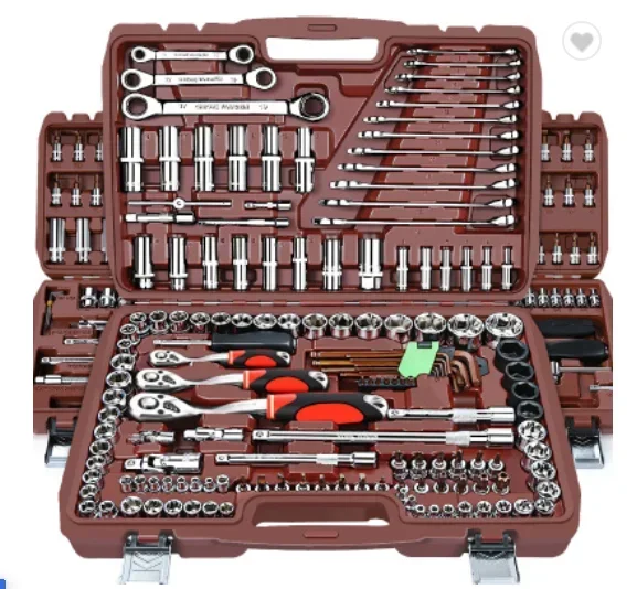 Cheap Price Drive Tool Box Auto Repair Hand Tool Socket Wrench Set Tool Kit 1 Set Chrome Vanadium Steel for Car Repair YLD-216