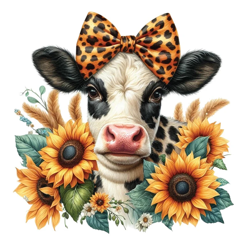 Sunflower Cow Wall Decal - Dreamy Watercolor Pathway Home Decor - Self-Adhesive Wall Sticker for Bedroom, Hallway, Dorm