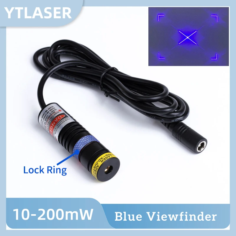

405/450nm DOE Viewfinder Focusable D18x65mm Laser Module 10mw 50mw 200mw for Wood Positioning Cutting with Bracket and Adapter
