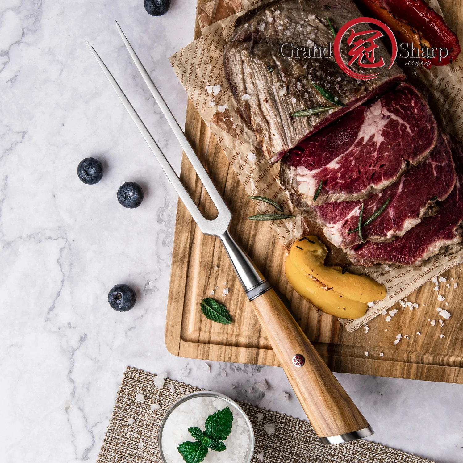 grandsharp-bbq-fork-430-stainless-steel-forged-carving-fork-olive-wood-resin-handle-roasting-meat-fork-cooking-essential