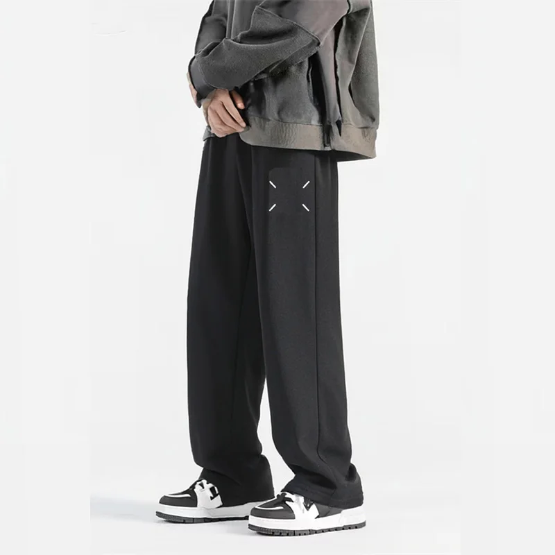 

entials Autumn Winter Trendy mat Cuffed Sweatpants Men's Loose Sports Casual Pants Fce Lined Straight Leg Pants