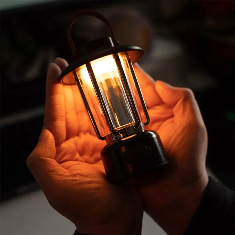 YWDZ-USB Rechargeable LED Outdoor Mini Metal Horse Light Camping Light Pinecone Ambient Light 1/4 Threaded Port Mounting Bracket