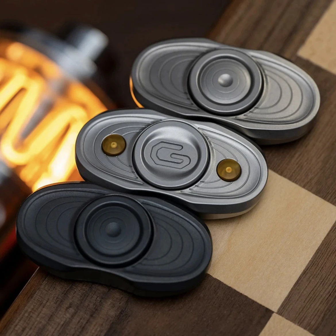 Fidget Spinner Slider de acero inoxidable, juguetes EDC de Metal, antiestrés, sensoriales, TDAH, juguetes inquietos, rodamiento de bolas, giro suave