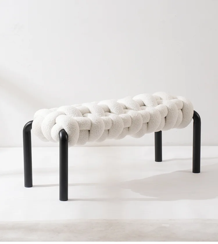 Crème windbedkruk designer lichte luxe high-end schoenaankleedkruk