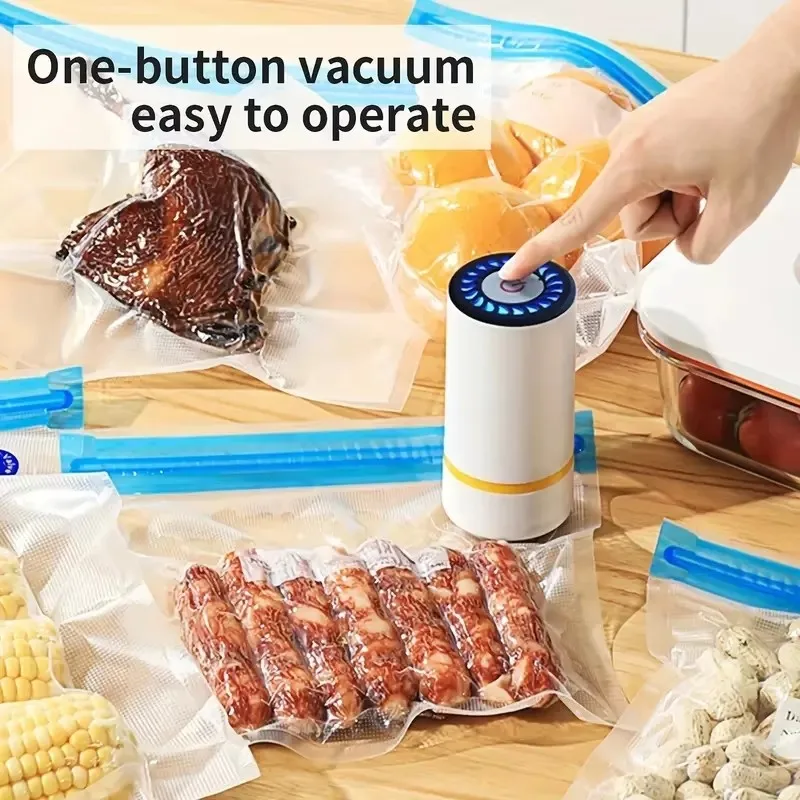 Mini Vacuum Sealer Portable USB Electric Air Pump Mini Fresh-Keeping Handheld Vacuum Sealing Machine Packaging Packer for Home