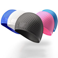 Swimming Cap Adult Long Hair Waterproof Silicone Swimming Cap No Cut Head Water Drop Ear Protection Swim Cap Wholesale