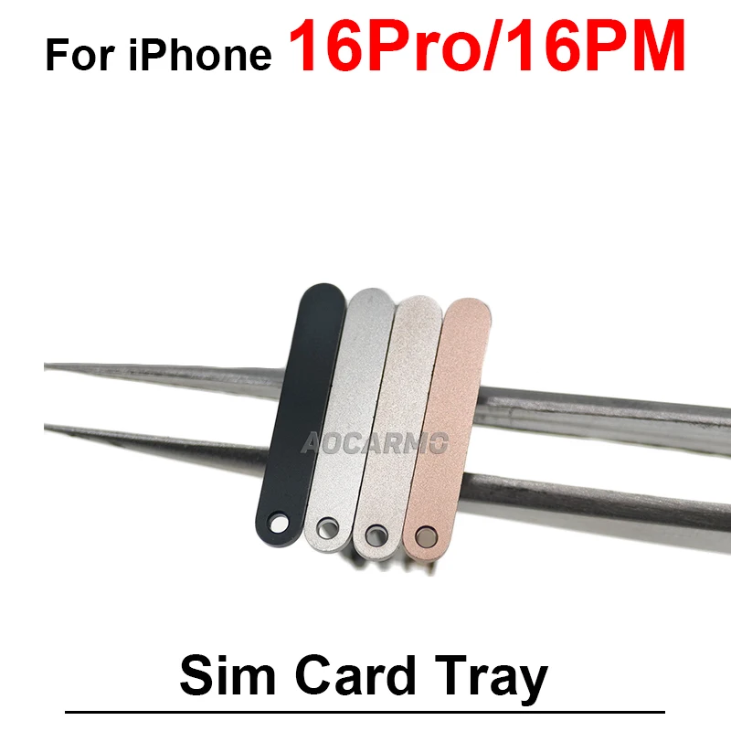 For iPhone 16Pro Max 16 Pro Dual Single SIM Card Sim Tray Holder Slot Black Natural Desert White Titanium Replacement Parts