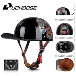 Gorra de béisbol con cara abierta para hombre y mujer, Media casco Retro para motocicleta, para montar en Motocross, para verano, 2024