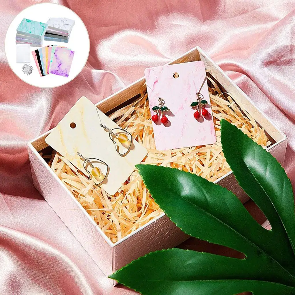 

800Pcs Earrings Display Card Kraft 1.97x2.76inch 8-Color Holder for Necklace