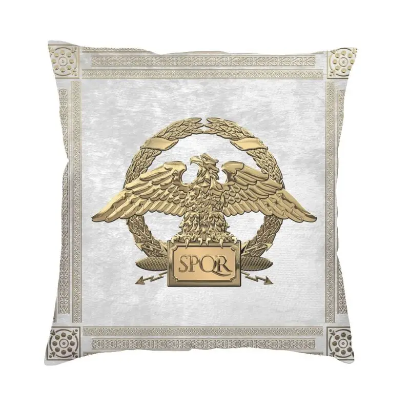 Gold Roman Empire Eagle Cushion Cover 40x40 Home Decor Printing Rome SPQR Emblem Throw Pillow Case for Sofa Double-sided