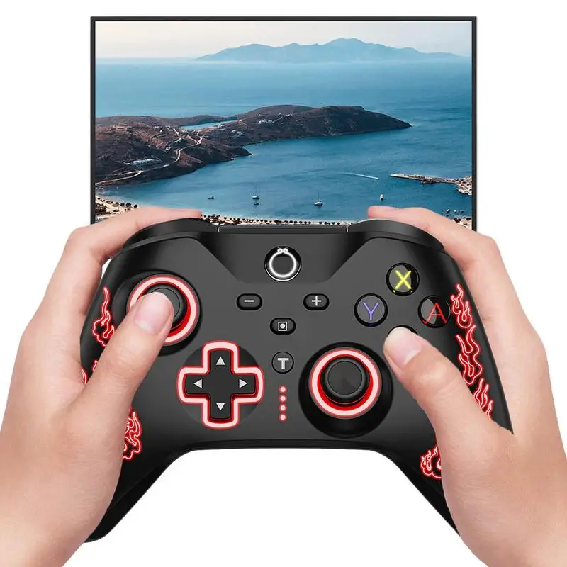 Bezprzewodowy kontroler Gamepad Przenośny kontroler PC z oświetleniem LED RGB Przenośna konsola do gier Joystick Kontroler Gamepad