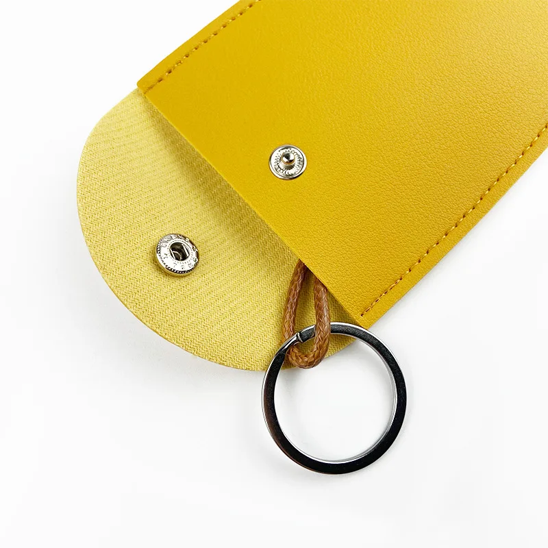 1pc Pull-Out Key Case Cover, PU Leather Large-Capacity Key Sleeve Keychain Bags, Cute Protector Car Key Fob with Holder Hook view 5