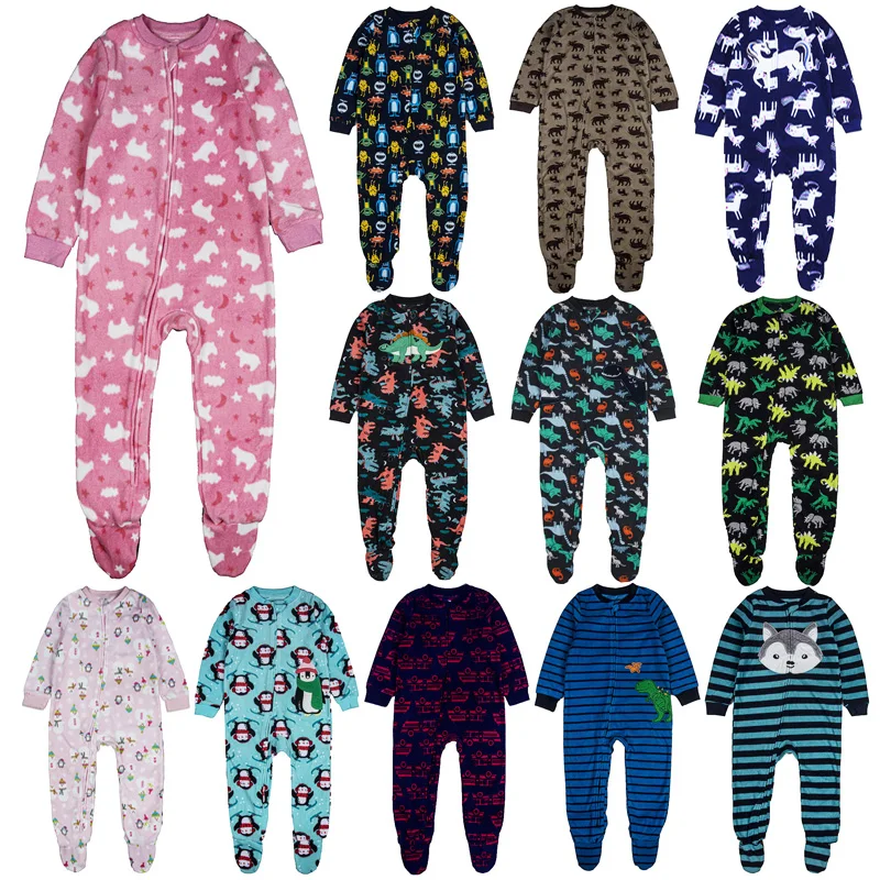 Children\'s pajamas, boys\' and girls\' one-piece clothes, and home clothes. Pure velvet is soft. Fast delivery.