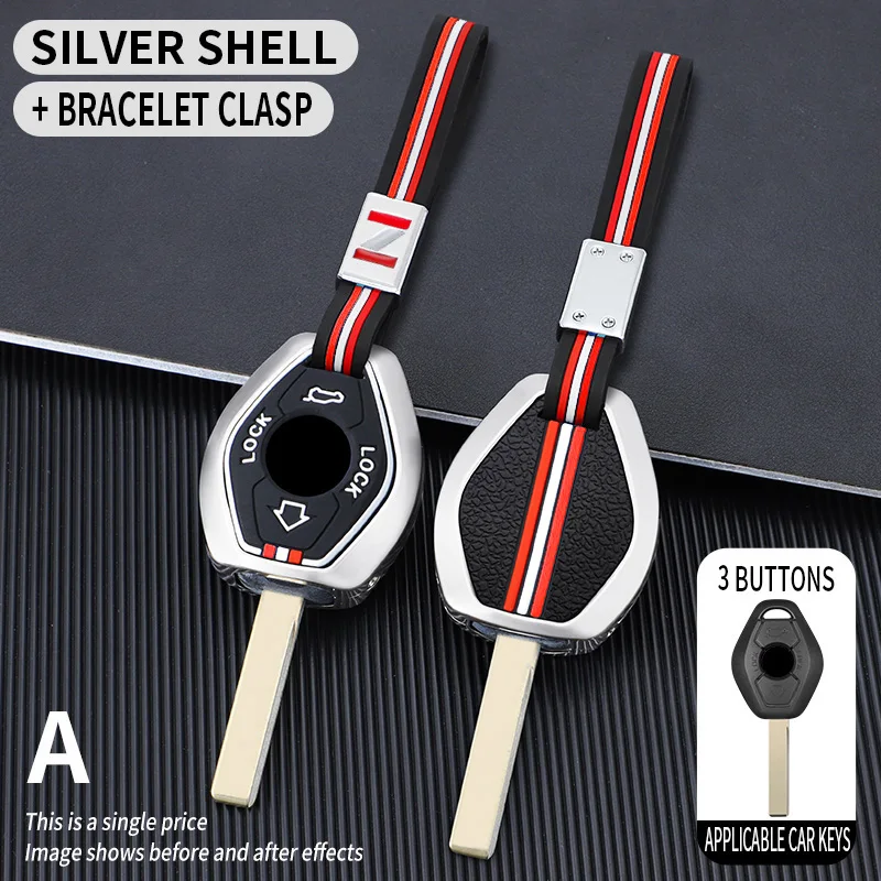 Metal Car Key Cover Fob Case Shell for BMW 3 5 7 Series X5 E53 X3 F83 E46 E39 E38 E60 E63 E61 E64 330i Z3 Z4 E85 E86 M5 325i