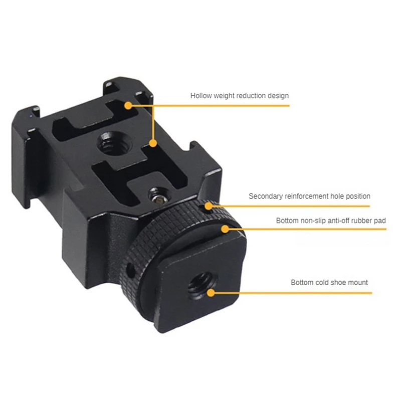 Triple Hot Shoe Mount Adapter Bracket Stand Holder For DSLR Camera For LED Video Microphone Flash Light