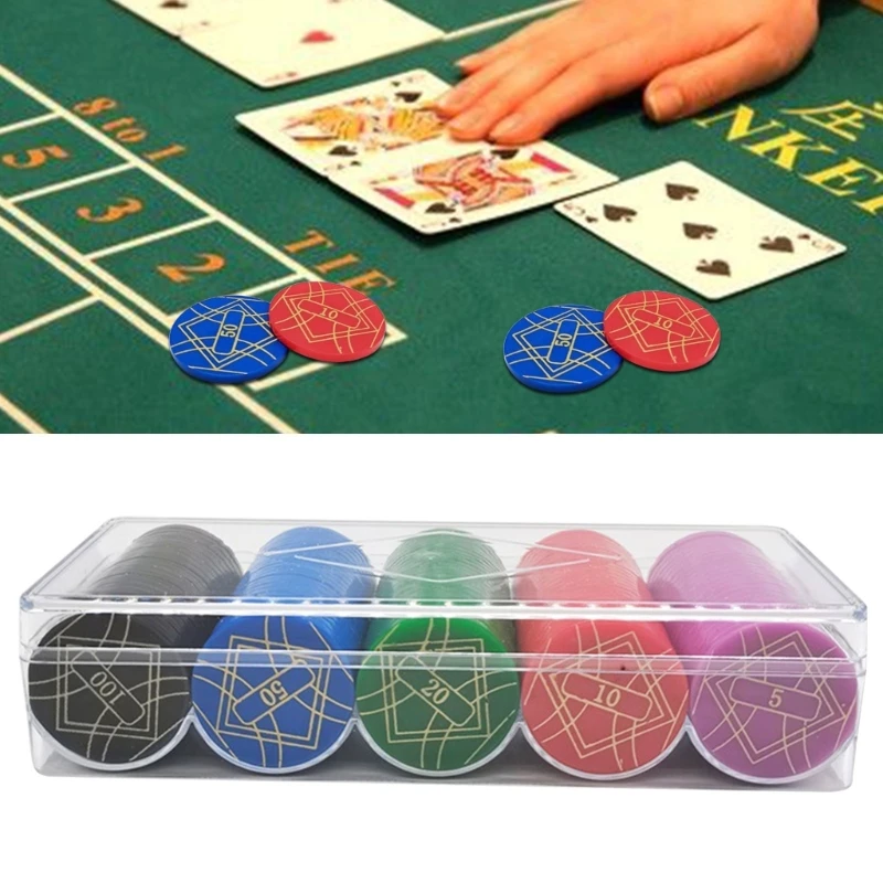 100Pcs Round Plastic Chip Casino Poker Cards Game Baccarat Counting Game Part Game Entertainment Chip Entertainment 24BD